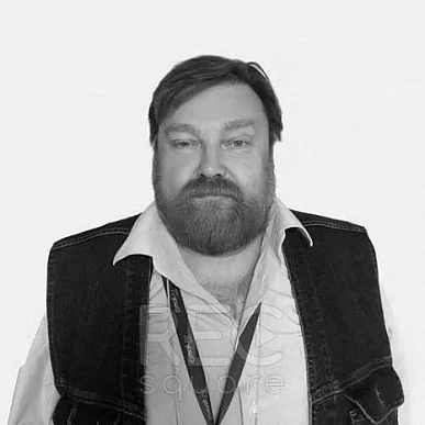 На фото диктор Андрей Ярославцев